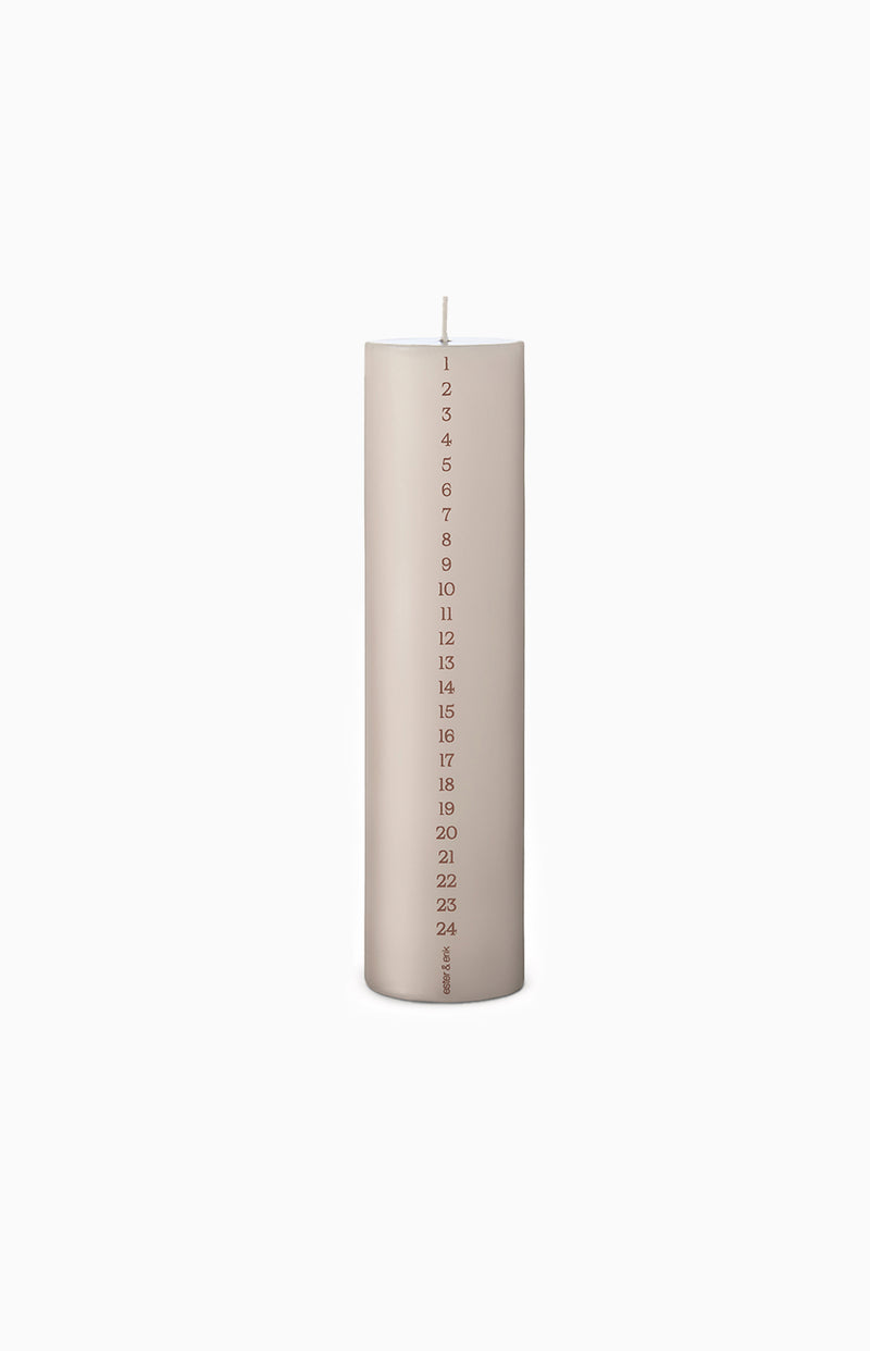 Kalenderljus 1–24 Linen Grey (22) 25 cm