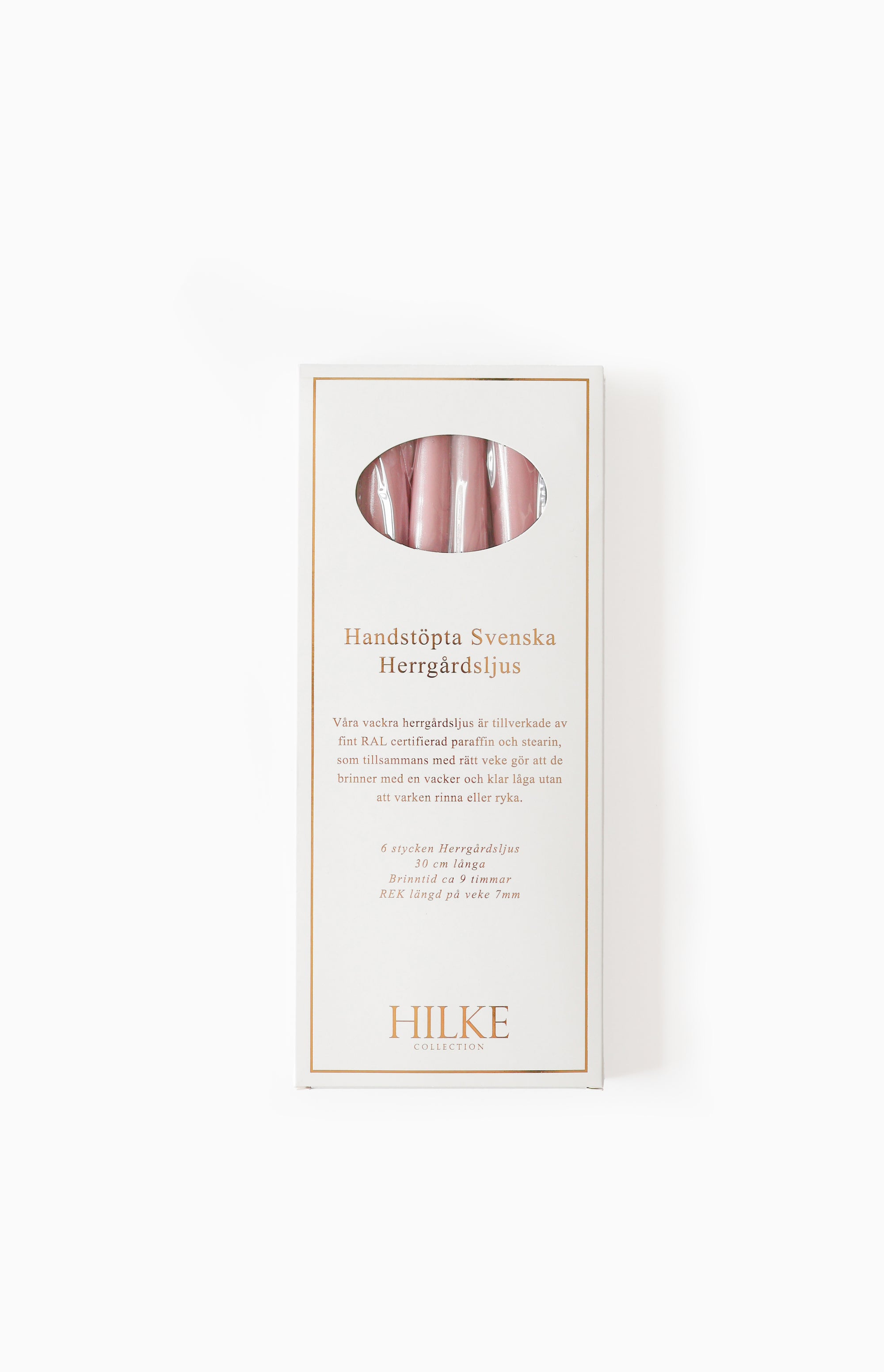 Herrgårdsljus Rosa Metallic 6-pack